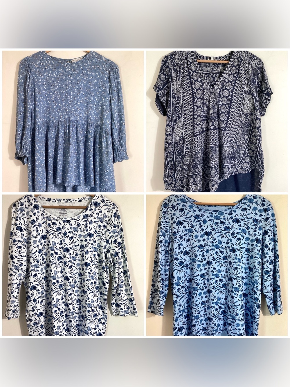 Womens Size L/XL Lot Of 4 Floral Tops